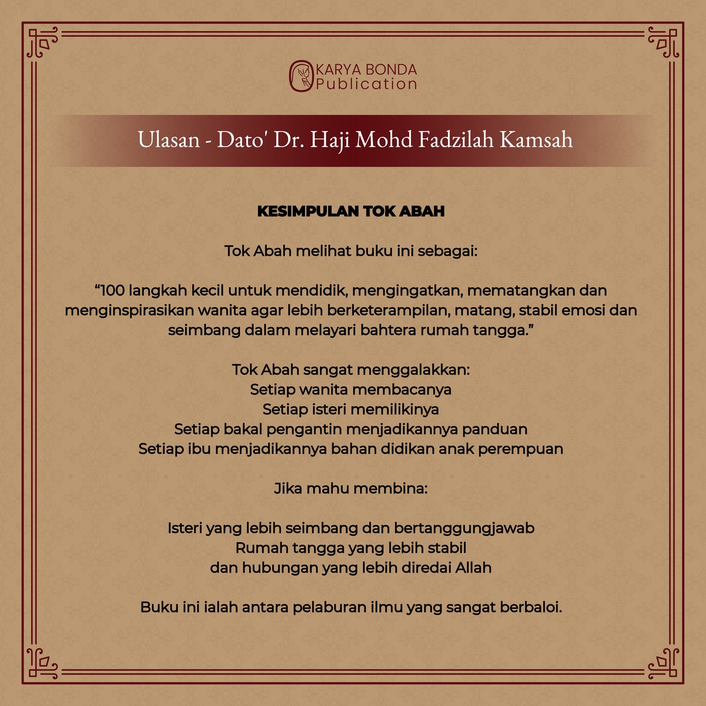 Seratus Surat Cinta Buat Isteri + Bookmarks Exclusive + Video Marriage
