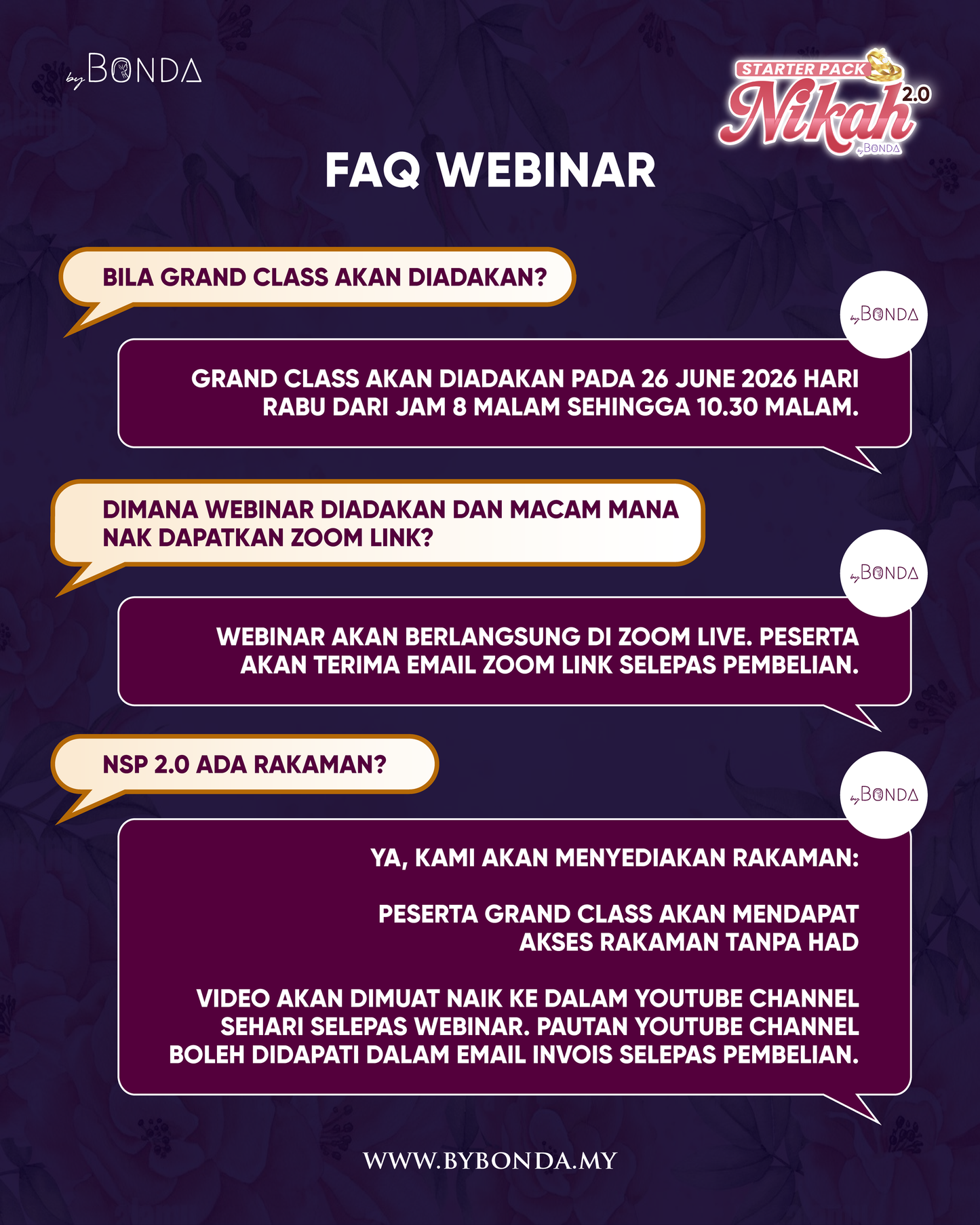 GRAND CLASS : NIKAH STARTER PACK 2.0 (EARLY BIRD)