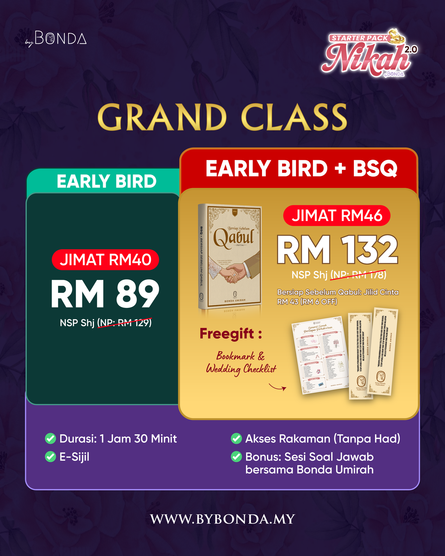 GRAND CLASS : NIKAH STARTER PACK 2.0 (EARLY BIRD)