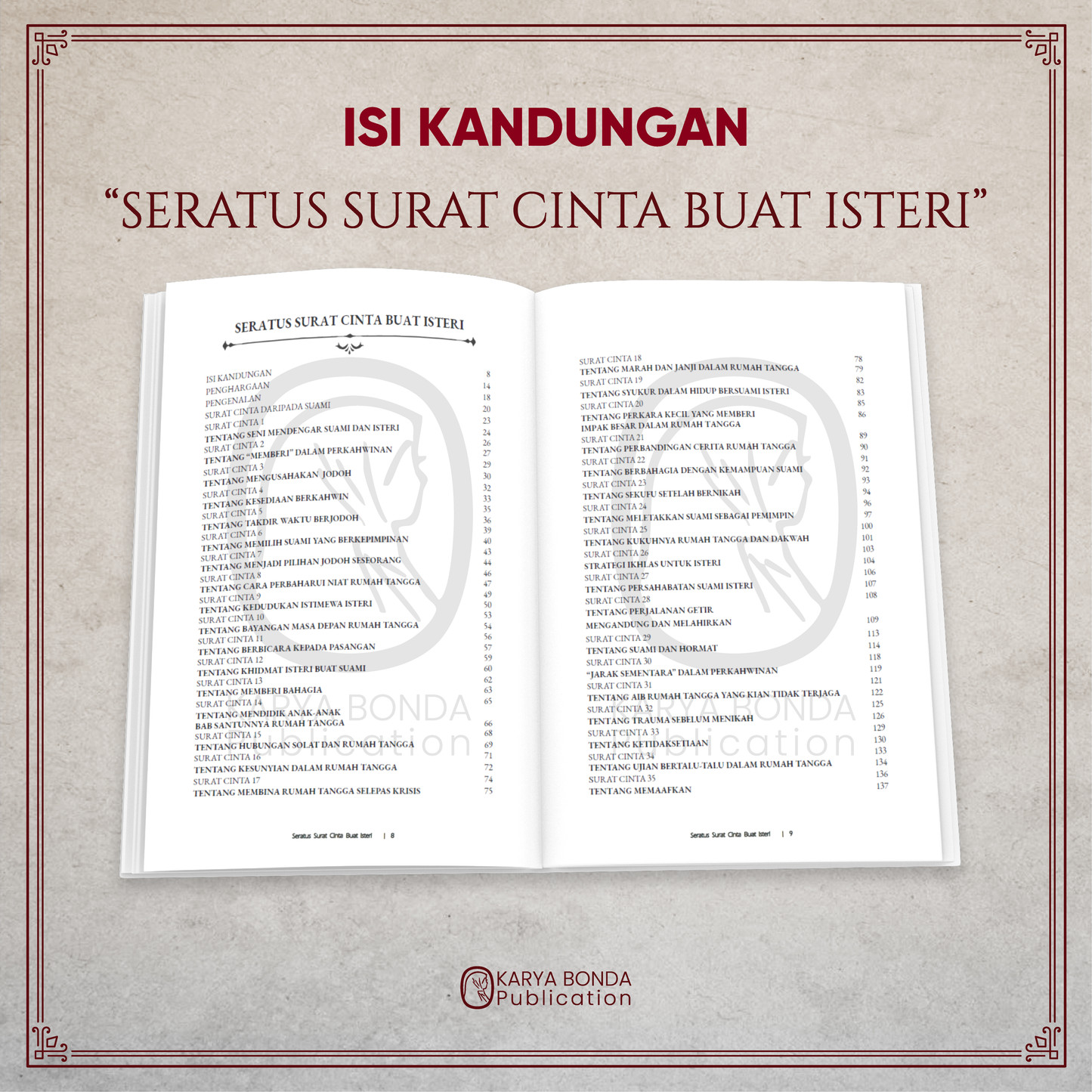Seratus Surat Cinta Buat Isteri + Bookmarks Exclusive + Video Marriage