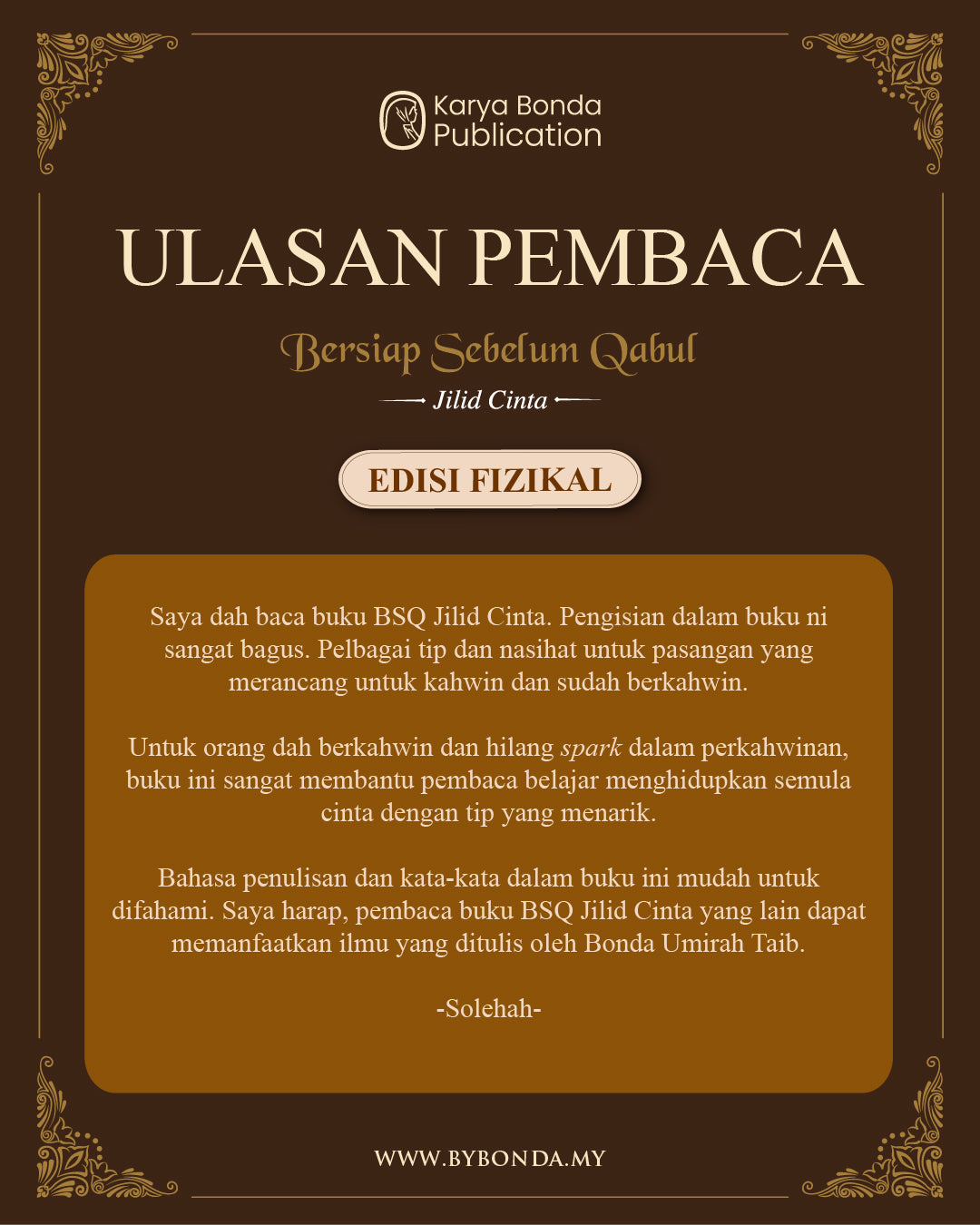 Bersiap Sebelum Qabul (Jilid Cinta) | bookmark + wedding checklist