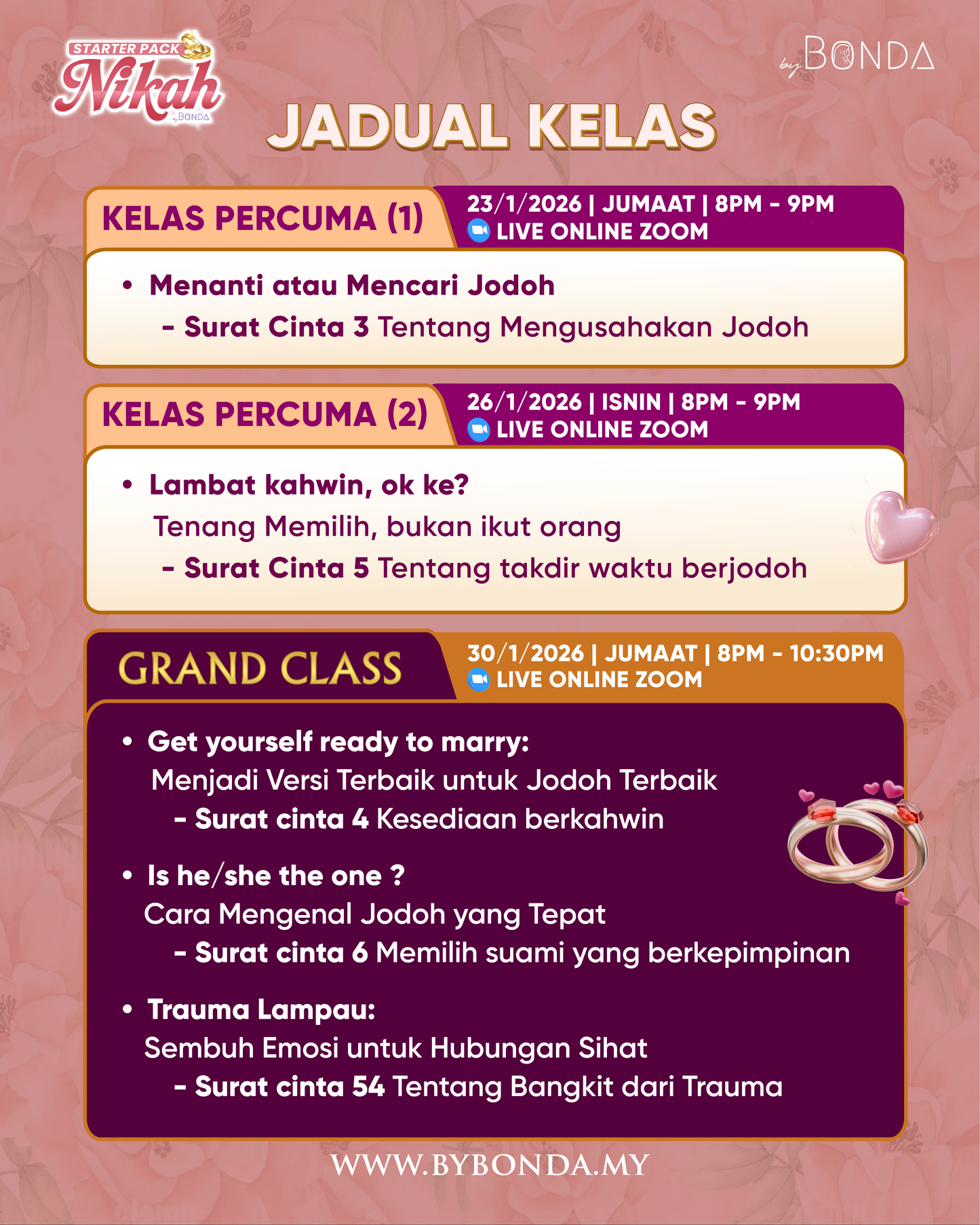 GRAND CLASS : NIKAH STARTER PACK (EARLY BIRD)
