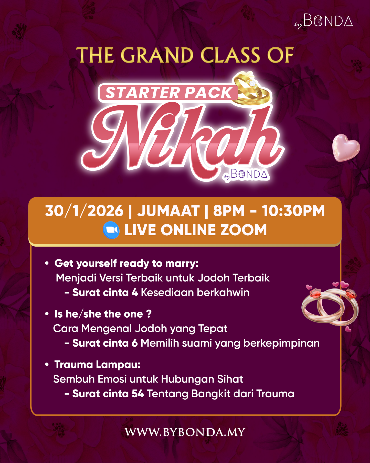 GRAND CLASS : NIKAH STARTER PACK (EARLY BIRD)